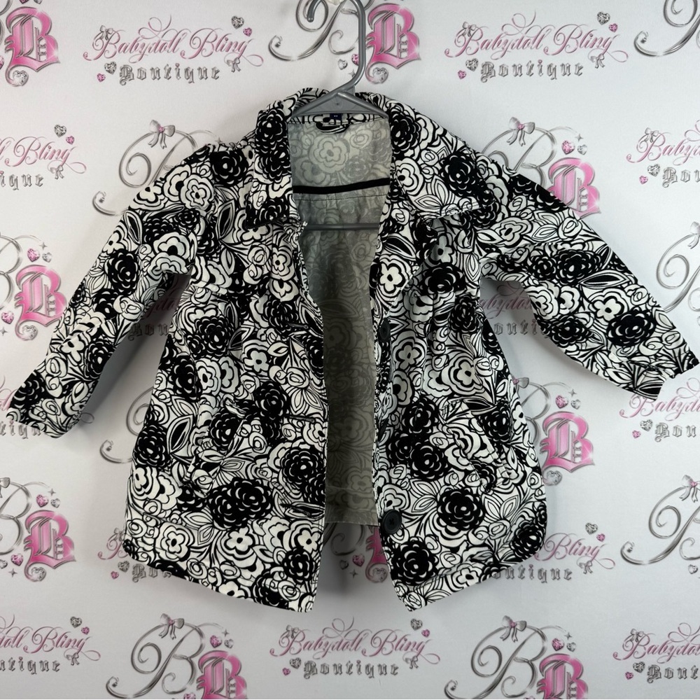 GAP Kids Black and White Floral flowers lightweight Jacket